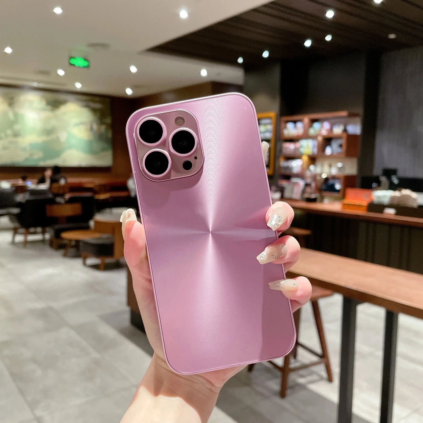 Luxury Flashing Aurora Solid Color Phone Case Suitable For iPhone 16 15 Pro Max Plus Slim Matte Shockproof Hard Cover
