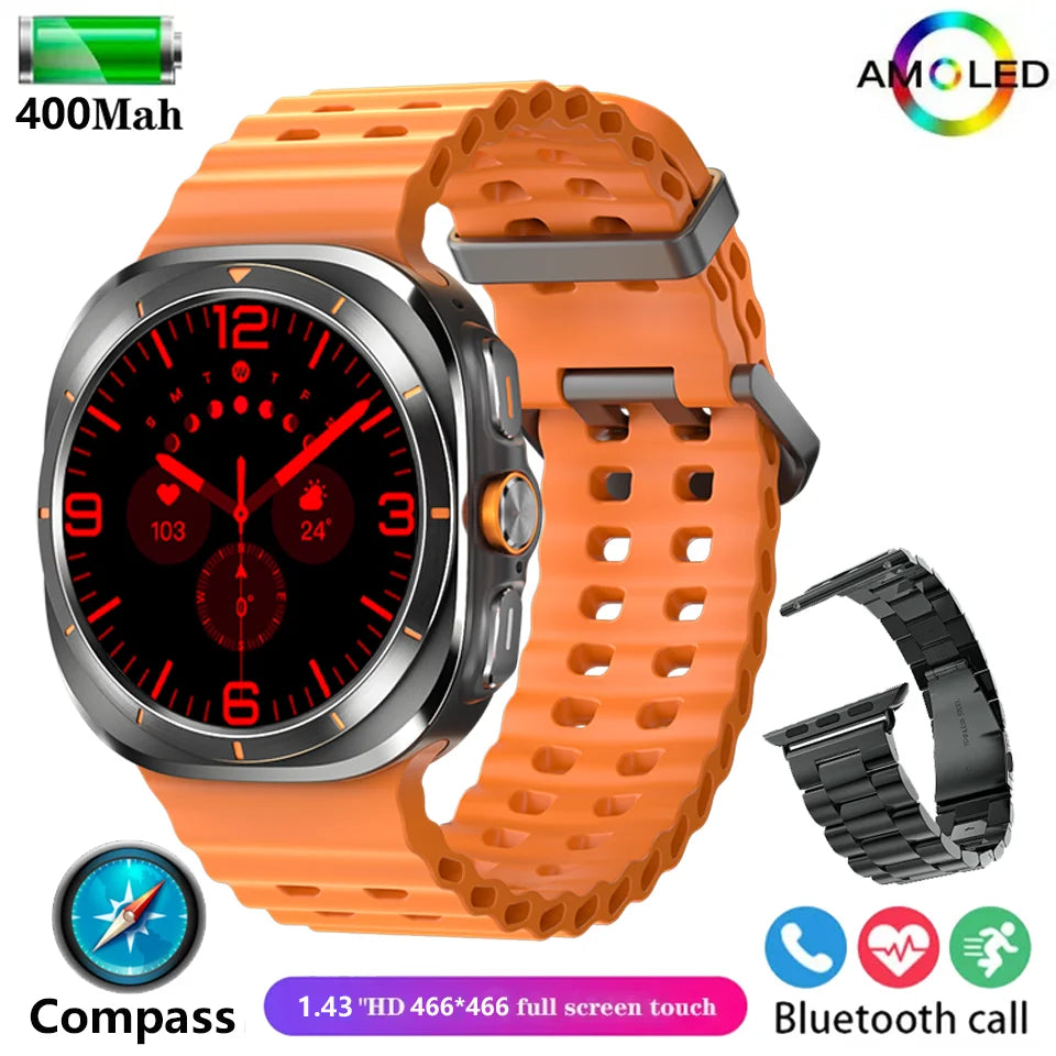 New AMOLED Smart Watch Men, Woman Blood Glucose Heart Rate Bluetooth Call NFC GPS Tracker Men Smart Watch