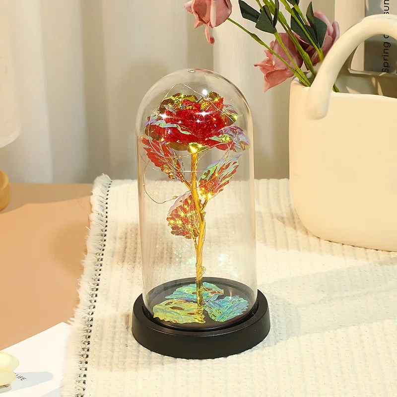15/20CM Rose Artificial Flowers LED Gift for Girlfriend Eternal Rose Light Foil Fake Flower Home Room Decor DIY Ornament