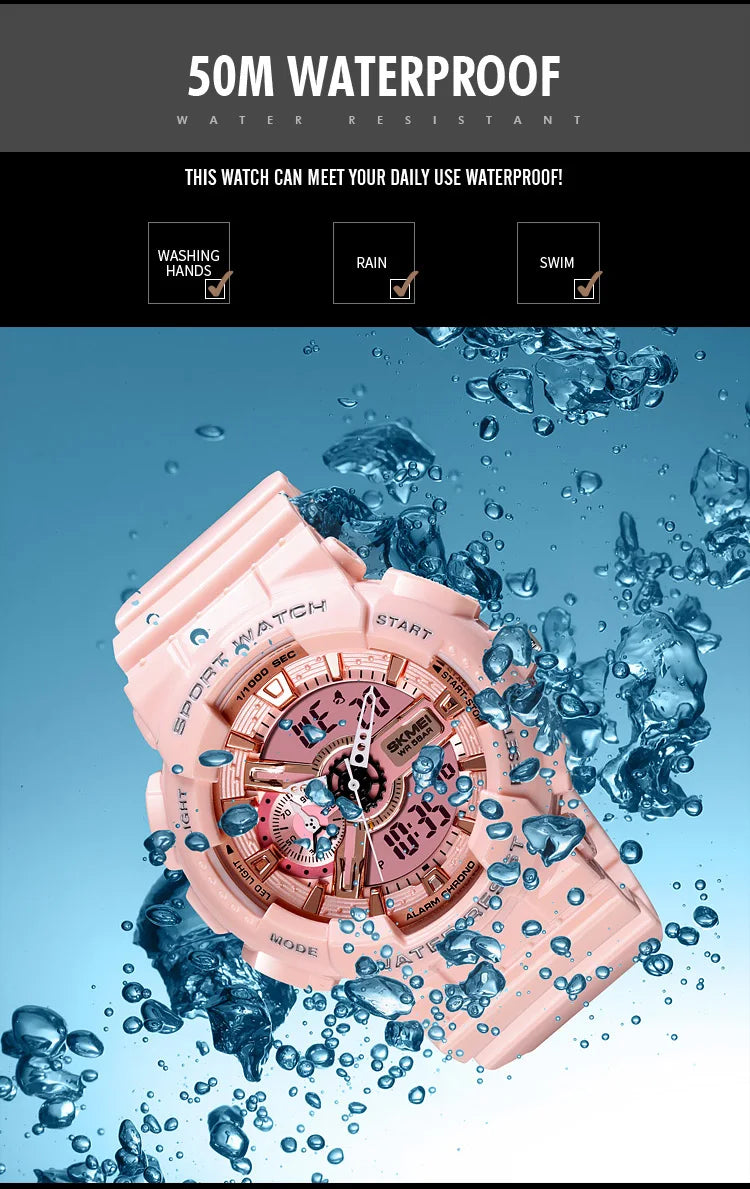 SKMEI Youth Sport Digital Watch Men Shockproof Waterproof Dual Wristwatches LED Chrono Alarm Clock Mens Watches Cool Hour vogue