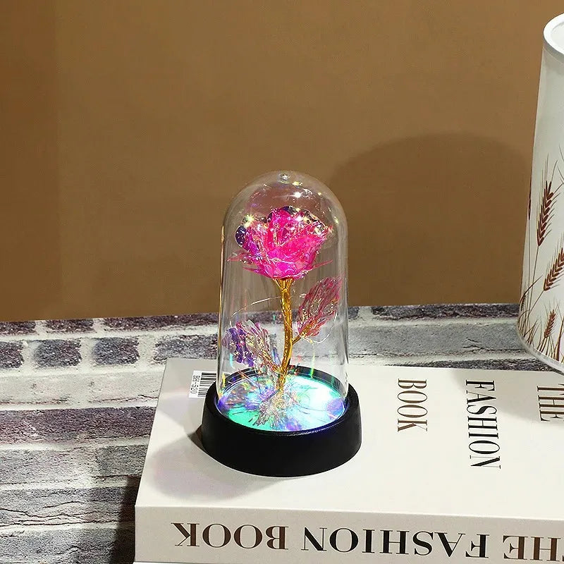 15/20CM Rose Artificial Flowers LED Gift for Girlfriend Eternal Rose Light Foil Fake Flower Home Room Decor DIY Ornament