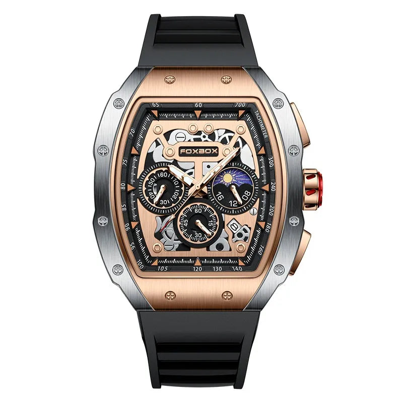 LIGE Waterproof Mens Watches FOXBOX Top Brand Luxury Military Quartz Watch For Men Fashion Sport Chronograph Relogios Masculino