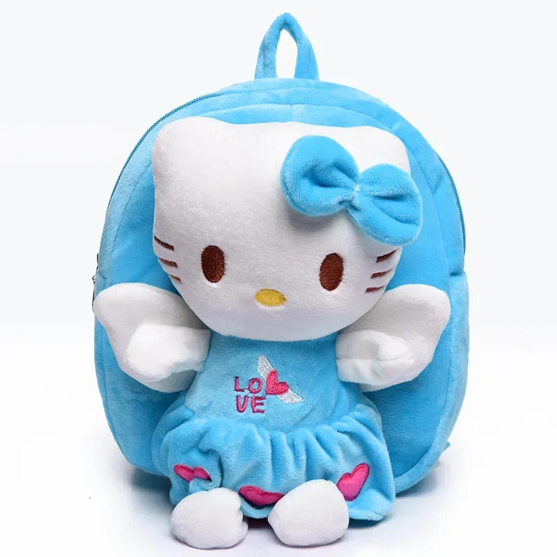 Hello Kitty KT Mickey Mouse Cat Cartoon PP Cotton Short Plush Doll Kindergarten Children Backpack Boys Girls Schoolbag