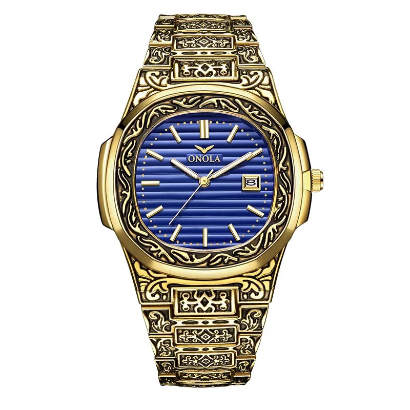 Men Watches ONOLA Fashion Casual Quartz Wristwatches Male Clock Top Brand Luxury Leather Wrist Watches with Calendar