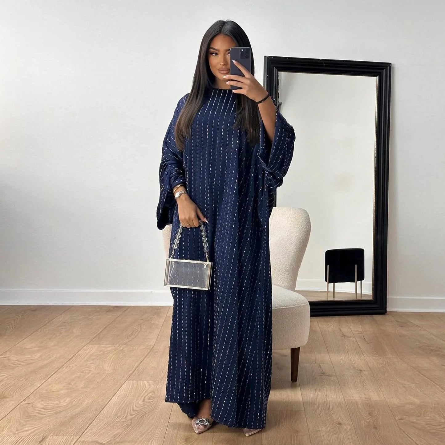Luxury Dubai Abaya Dress for Muslim Women Ramadan Eid Saudi Arabia Party Jalabiya Clothing Islamic Turkey Modest Long Robe