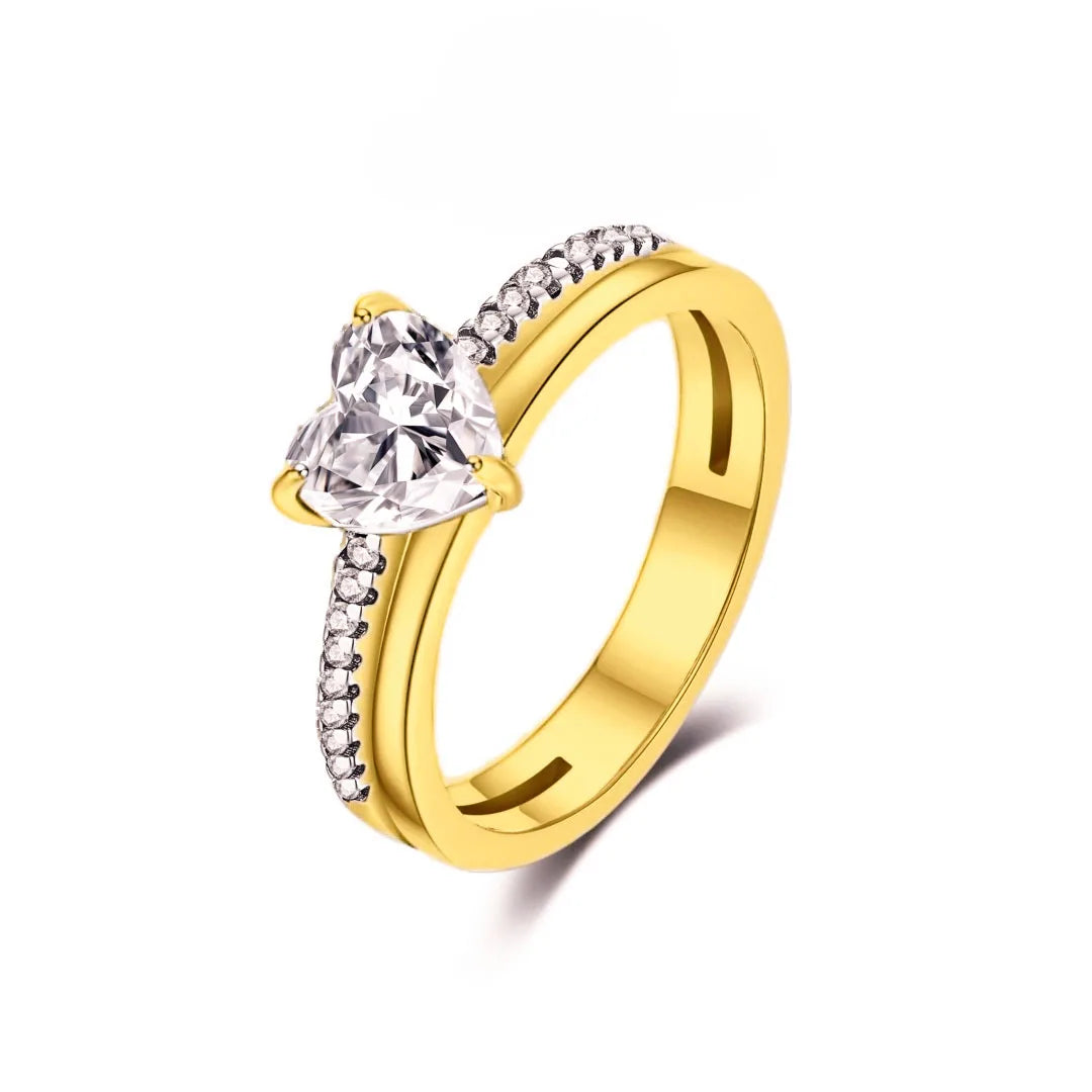 Sparkling 925 Sterling Silver Pink Bow Ring Timeless Pavé Red Heart Finger Rings for Women Wedding Crystal Ring Jewelry Gift
