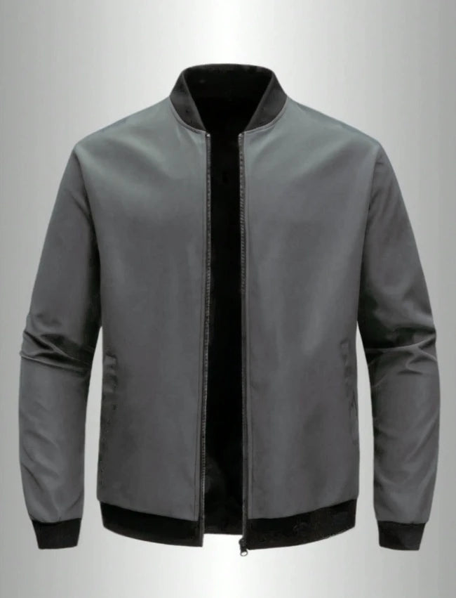 Spring and Autumn New Baseball Collar Short Loose Solid Color Jacket Men's Business Casual Thin Coat Trend