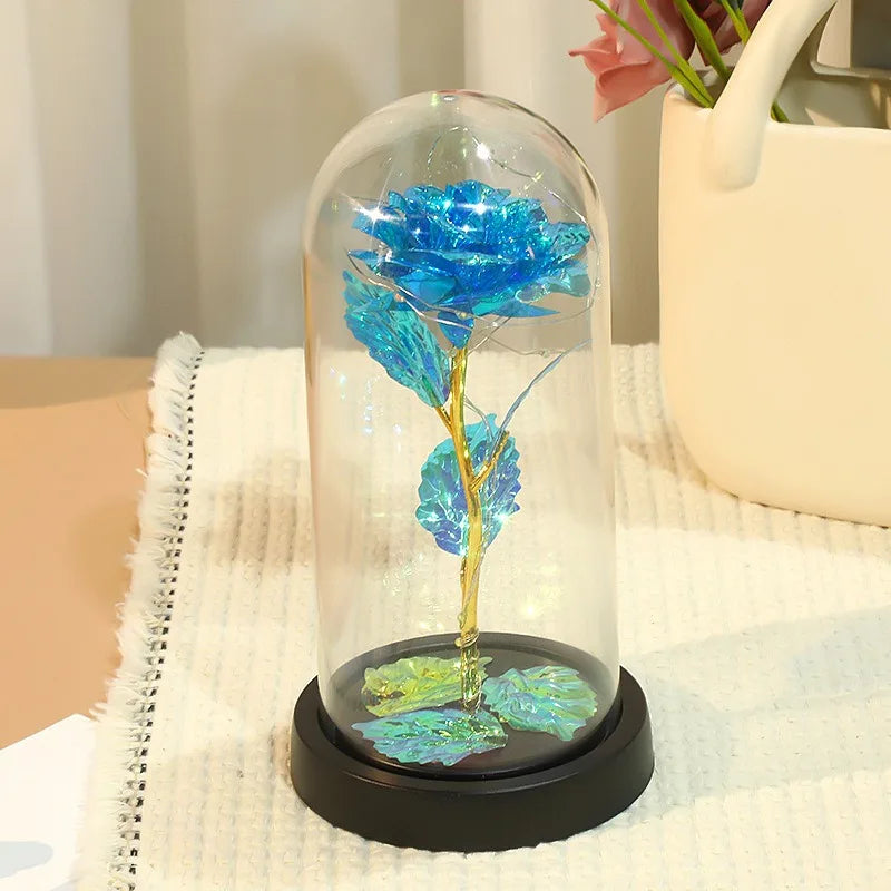 15/20CM Rose Artificial Flowers LED Gift for Girlfriend Eternal Rose Light Foil Fake Flower Home Room Decor DIY Ornament