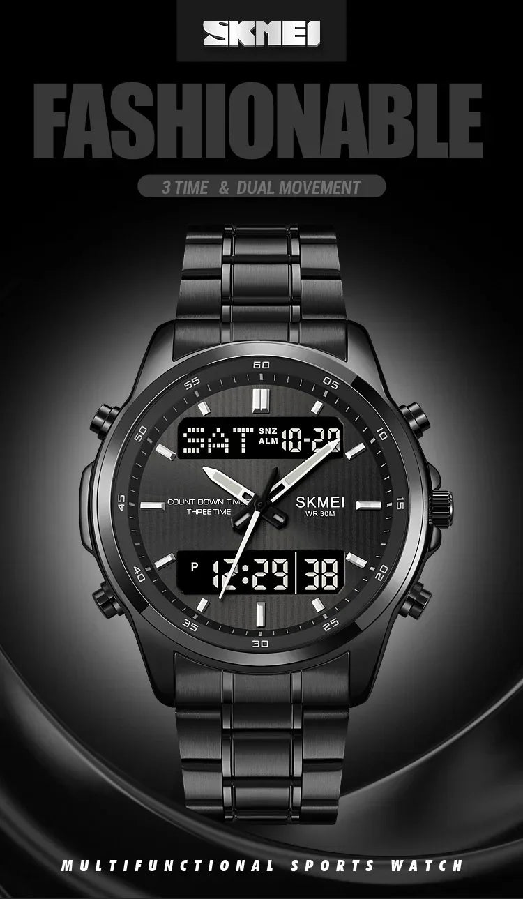 Skmei 2049 Fashion Watches Men's Watch Backlit Sport Waterproof Alarm Clock 3 Time Countdown Timer Digital Watch