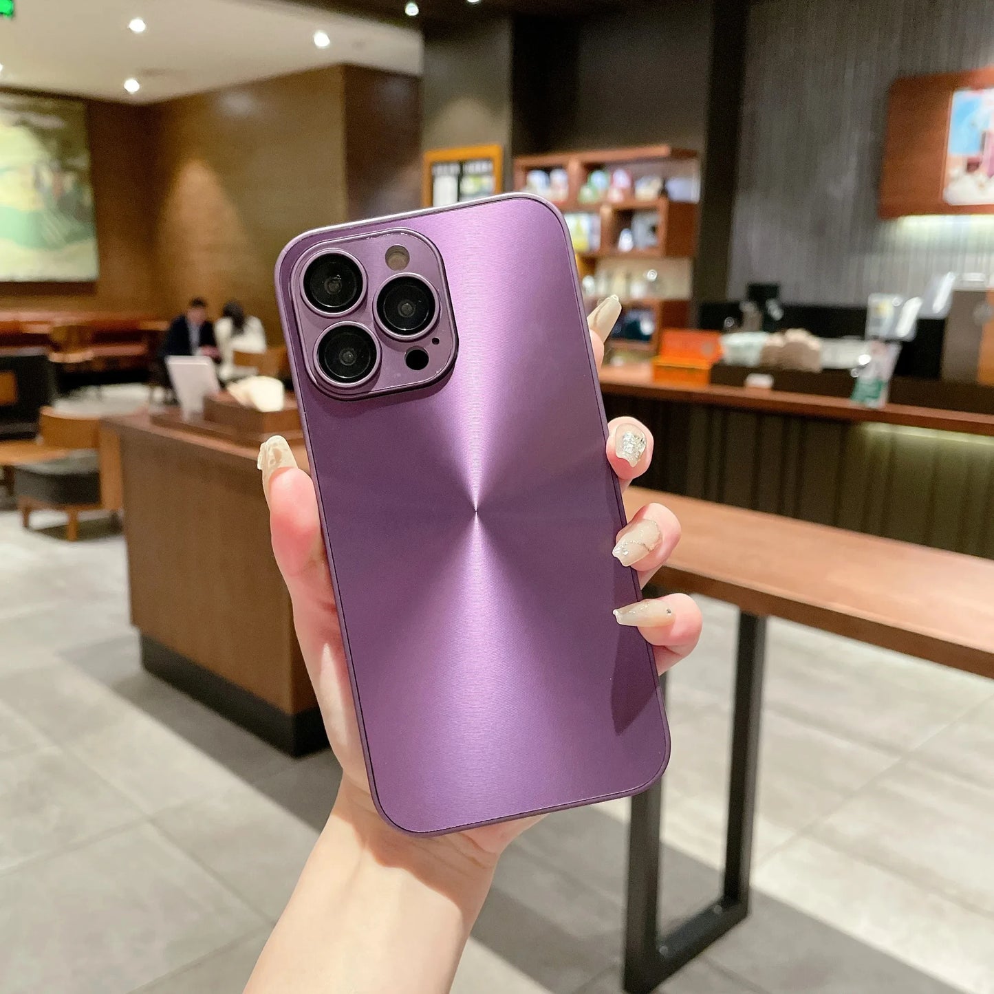 Luxury Flashing Aurora Solid Color Phone Case Suitable For iPhone 16 15 Pro Max Plus Slim Matte Shockproof Hard Cover