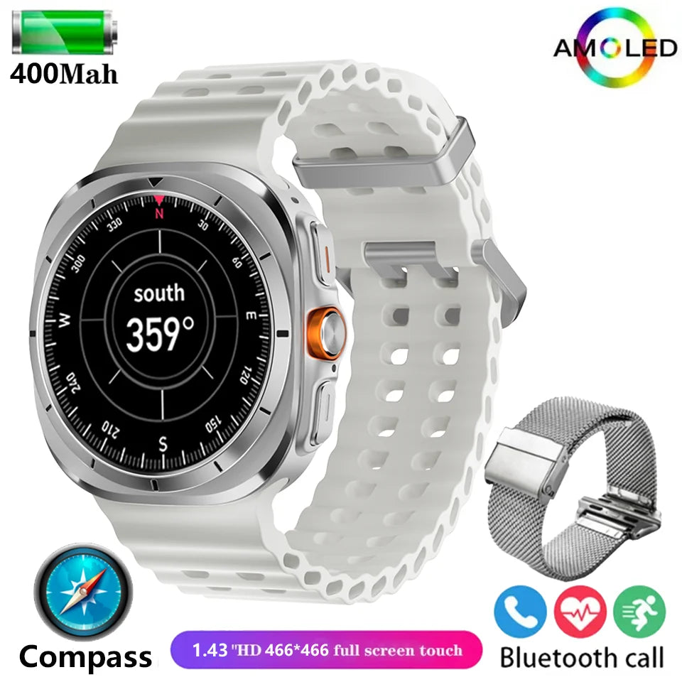 New AMOLED Smart Watch Men, Woman Blood Glucose Heart Rate Bluetooth Call NFC GPS Tracker Men Smart Watch