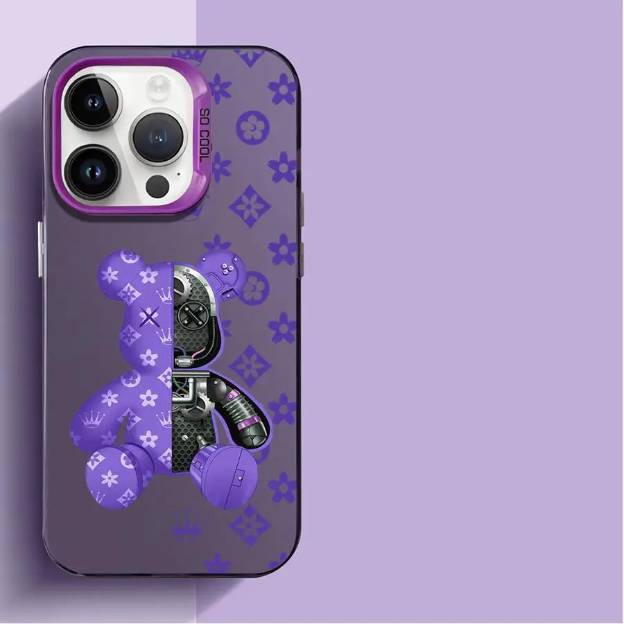 Fashion Cute Bear Phone Case for Apple iPhone 16 Protective Soft Shell