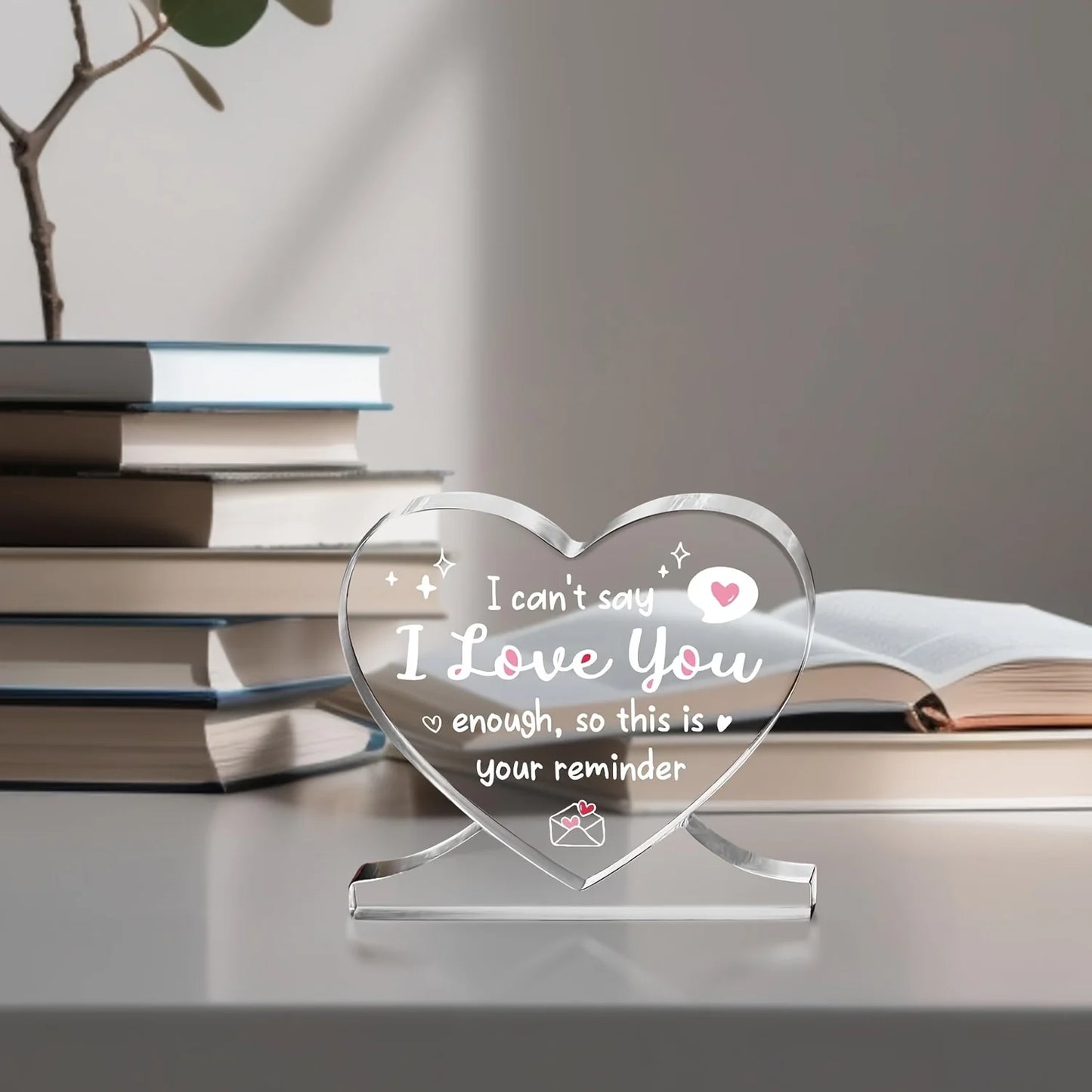 I Love You Gifts for Her Him, Heart-shaped Acrylic Plaque, Anniversary, Valentines Day Gifts for Girlfriend, Wife, Boyfriend