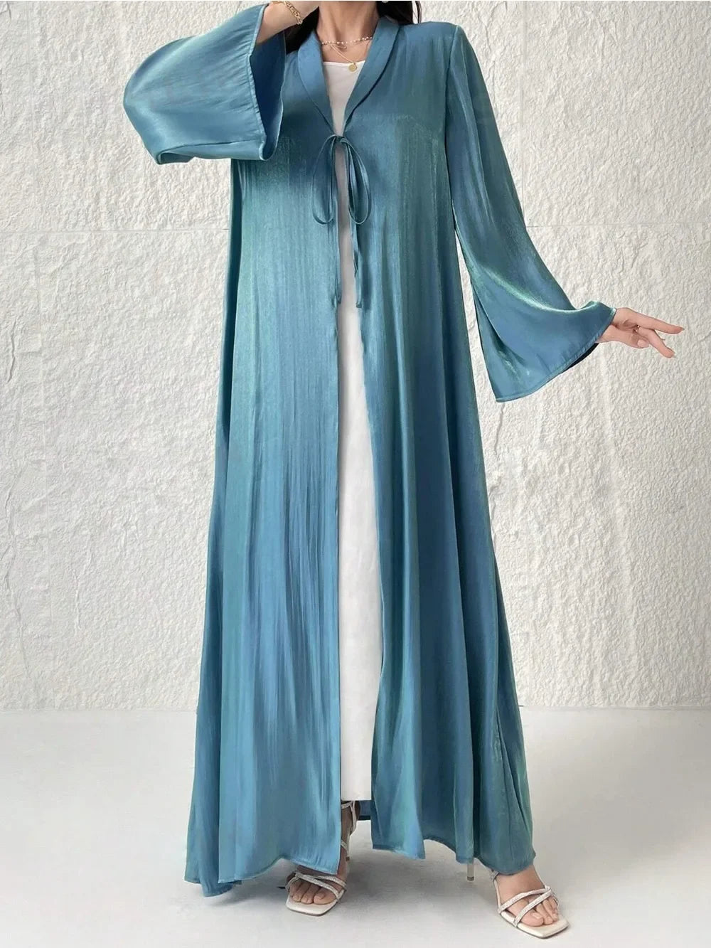 Ramadan Muslim Women Abaya Long Dress Eid Open Lace Up Morocco Kaftan Vestidos Cardigan Robe Dubai Arab Abayas Islam Jalabiya