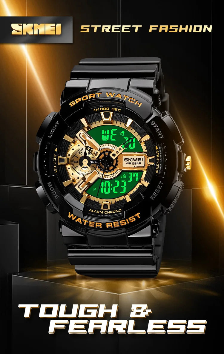 SKMEI Youth Sport Digital Watch Men Shockproof Waterproof Dual Wristwatches LED Chrono Alarm Clock Mens Watches Cool Hour vogue