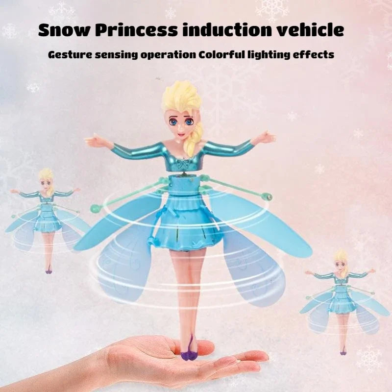 Disney Doll Dancing Plane Cartoon "Frozen" Elsa Sensing Flying Magic Fairy Gesture Suspended Flying Toy Children's Gift 1PCS