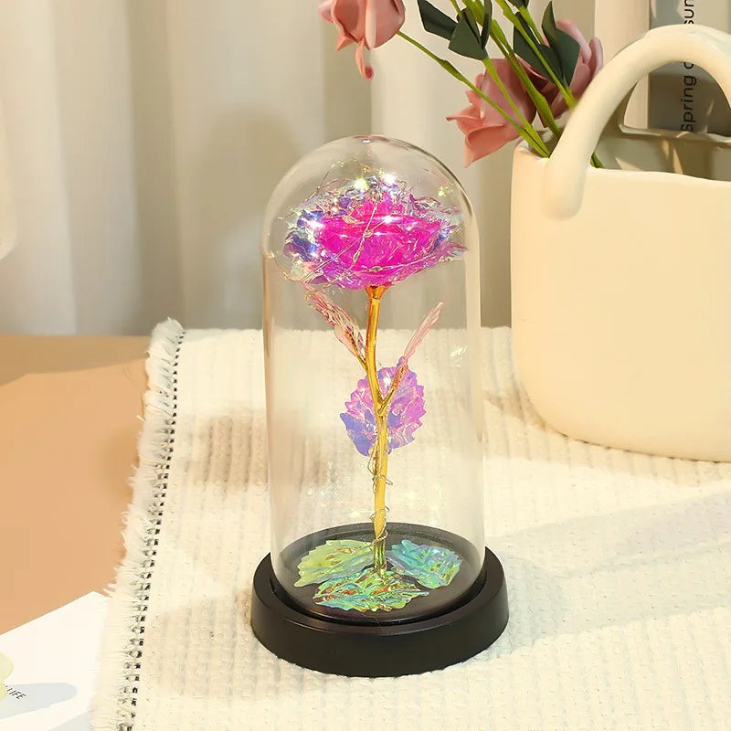 15/20CM Rose Artificial Flowers LED Gift for Girlfriend Eternal Rose Light Foil Fake Flower Home Room Decor DIY Ornament