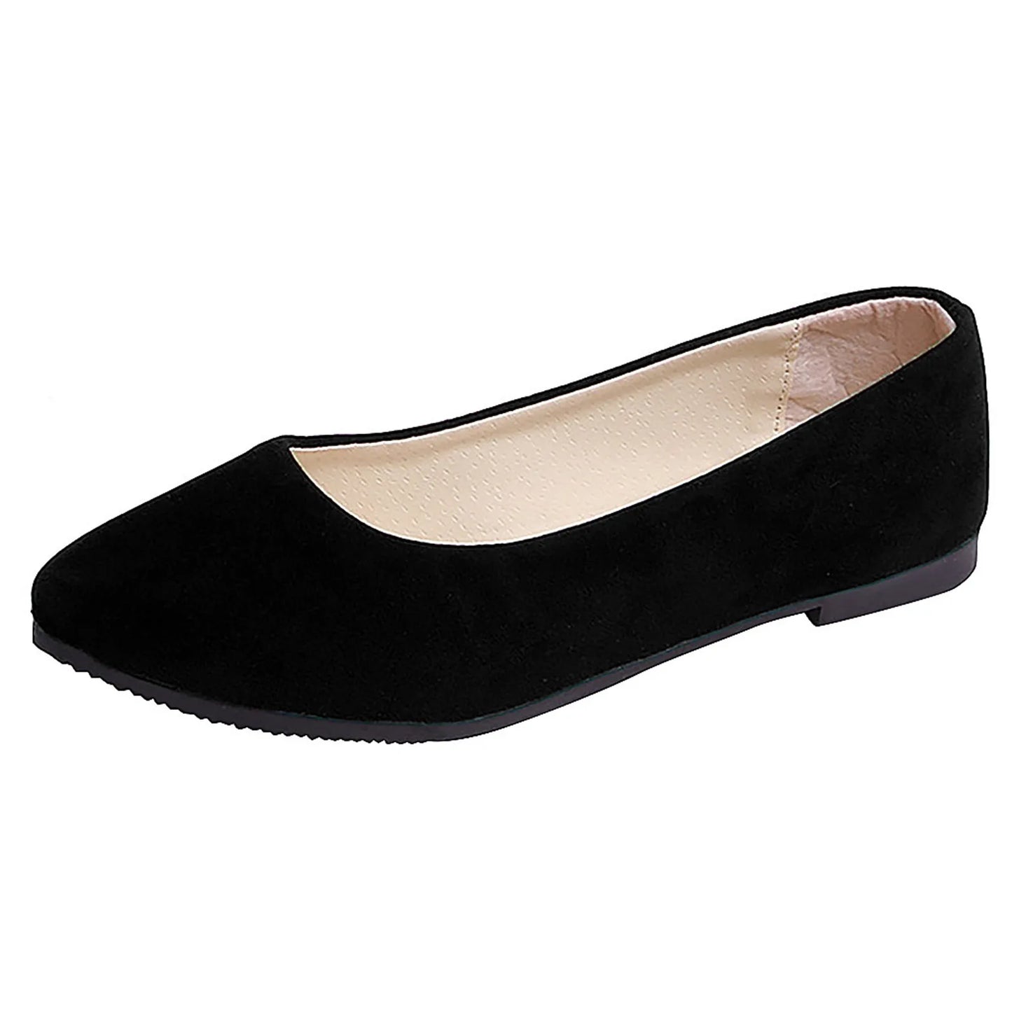 Women Suede Square Flat Heel Shallow Female Shoes Spring Summer Square Toe Basic Concise Women Pumps Size 34-39