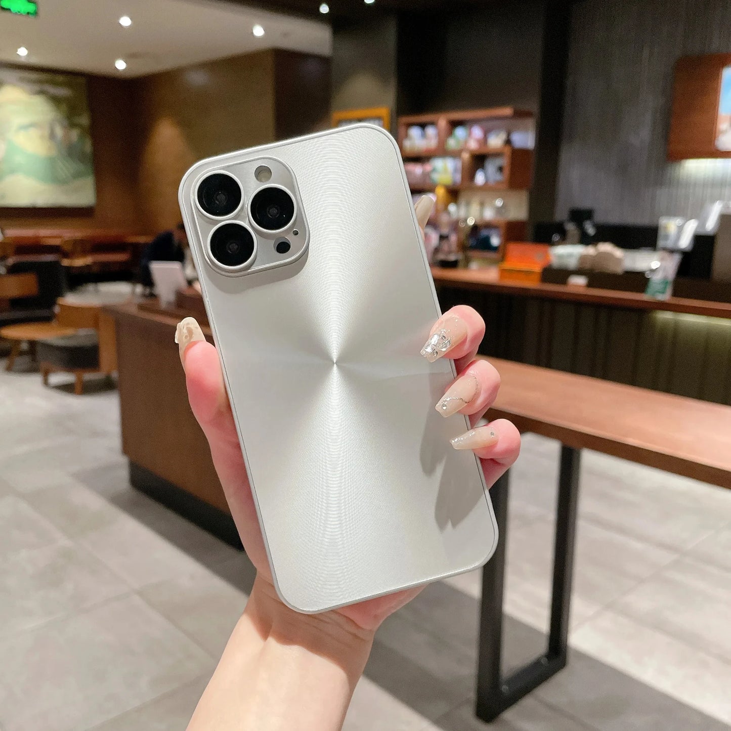Luxury Flashing Aurora Solid Color Phone Case Suitable For iPhone 16 15 Pro Max Plus Slim Matte Shockproof Hard Cover
