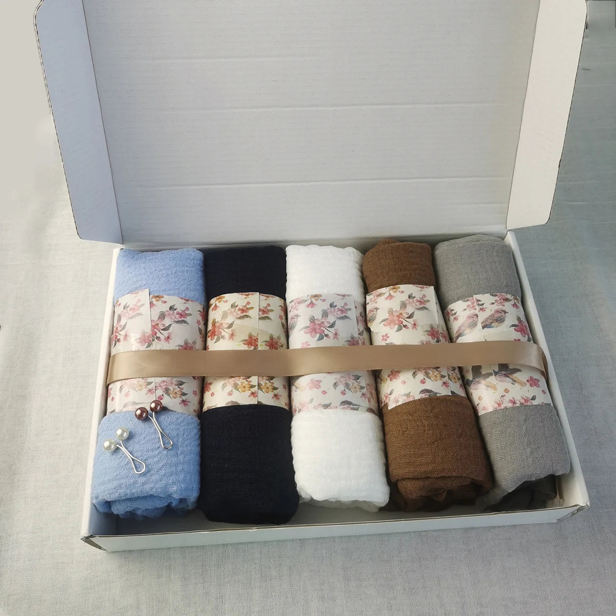 5PCS /Set Cotton Muslim Hijabs for Women Scarf Plain Shawls Femme Musulman Soft Viscose Rayon Headscarf Islamic Turban Headband