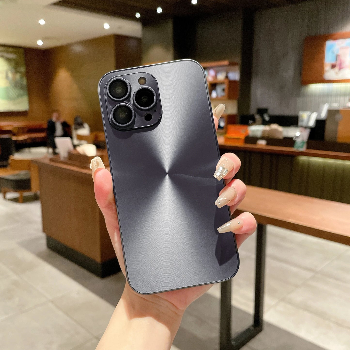 Luxury Flashing Aurora Solid Color Phone Case Suitable For iPhone 16 15 Pro Max Plus Slim Matte Shockproof Hard Cover