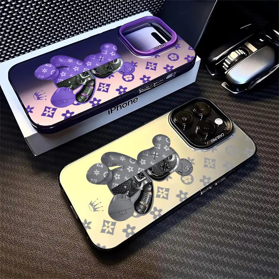 Fashion Cute Bear Phone Case for Apple iPhone 16 Protective Soft Shell