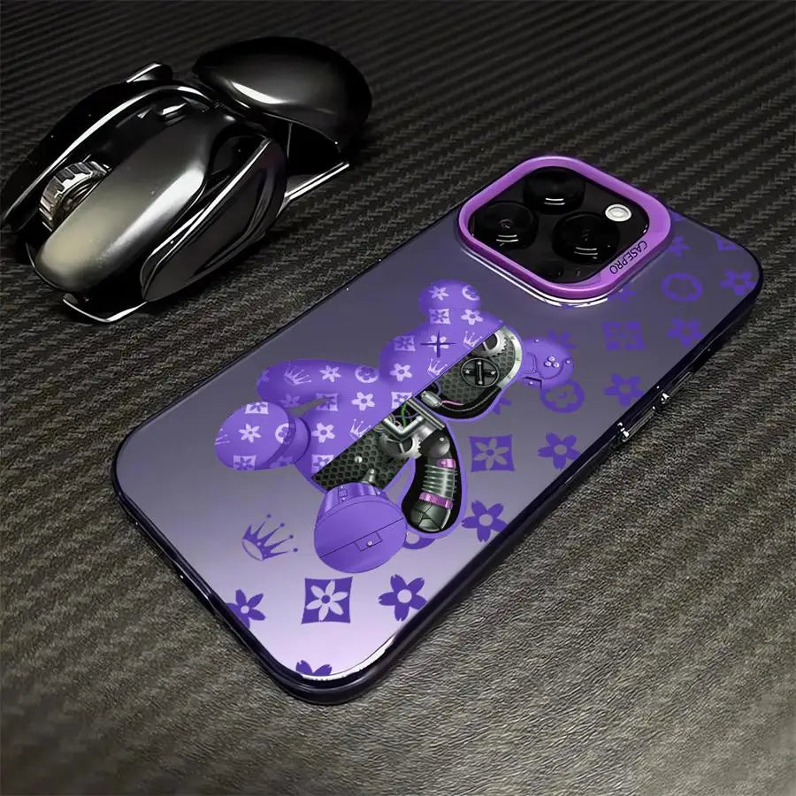 Fashion Cute Bear Phone Case for Apple iPhone 16 Protective Soft Shell