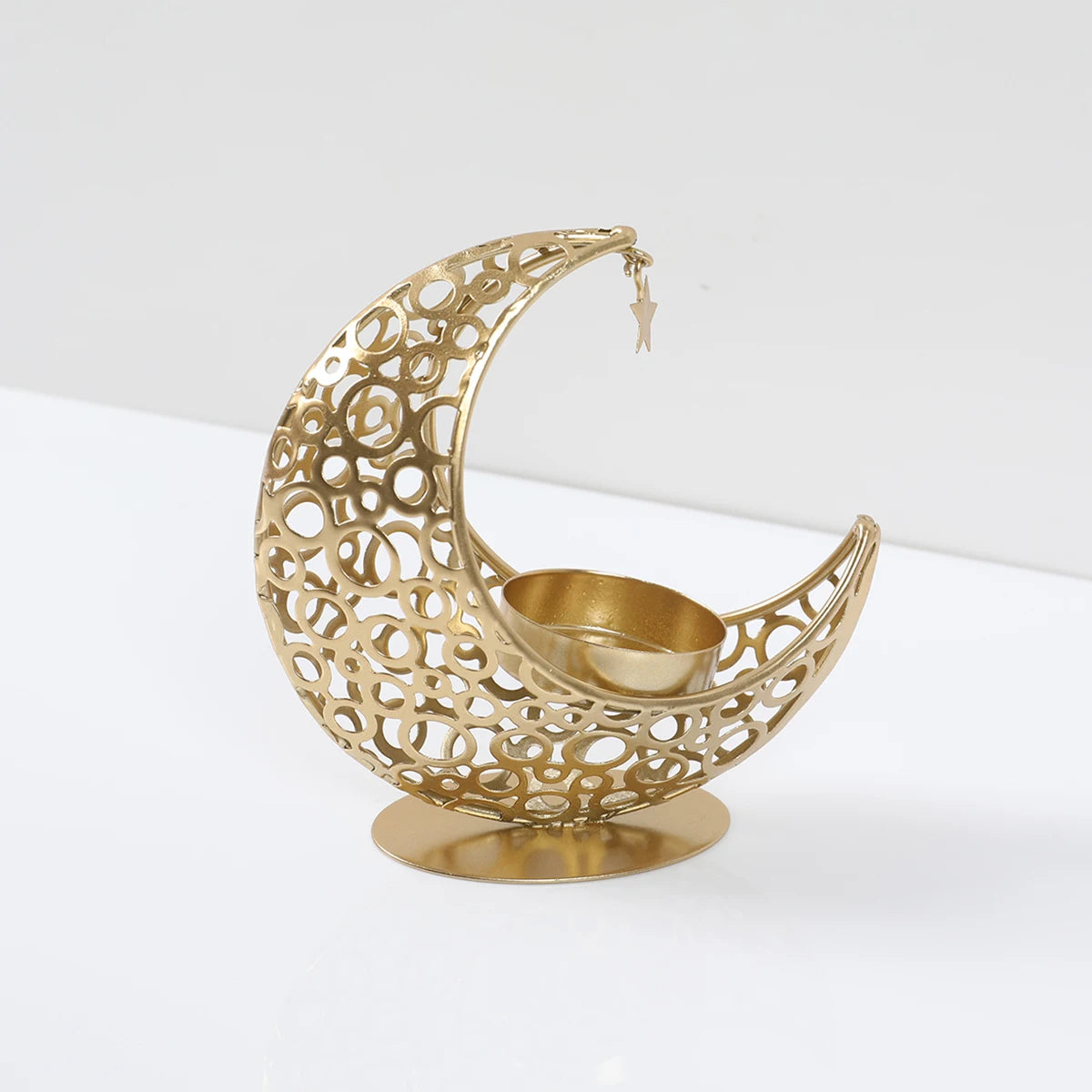 Ramadan Decoration Moon Candlestick EID Mubarak Decor For Home Candle Hold Ramadan Kareem Islamic Muslim Party Eid Al-Fitr Gifts