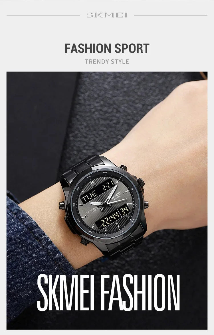 Skmei 2049 Fashion Watches Men's Watch Backlit Sport Waterproof Alarm Clock 3 Time Countdown Timer Digital Watch