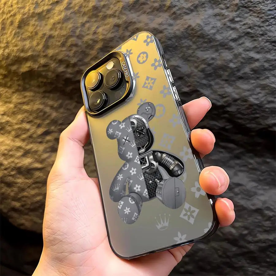 Fashion Cute Bear Phone Case for Apple iPhone 16 Protective Soft Shell