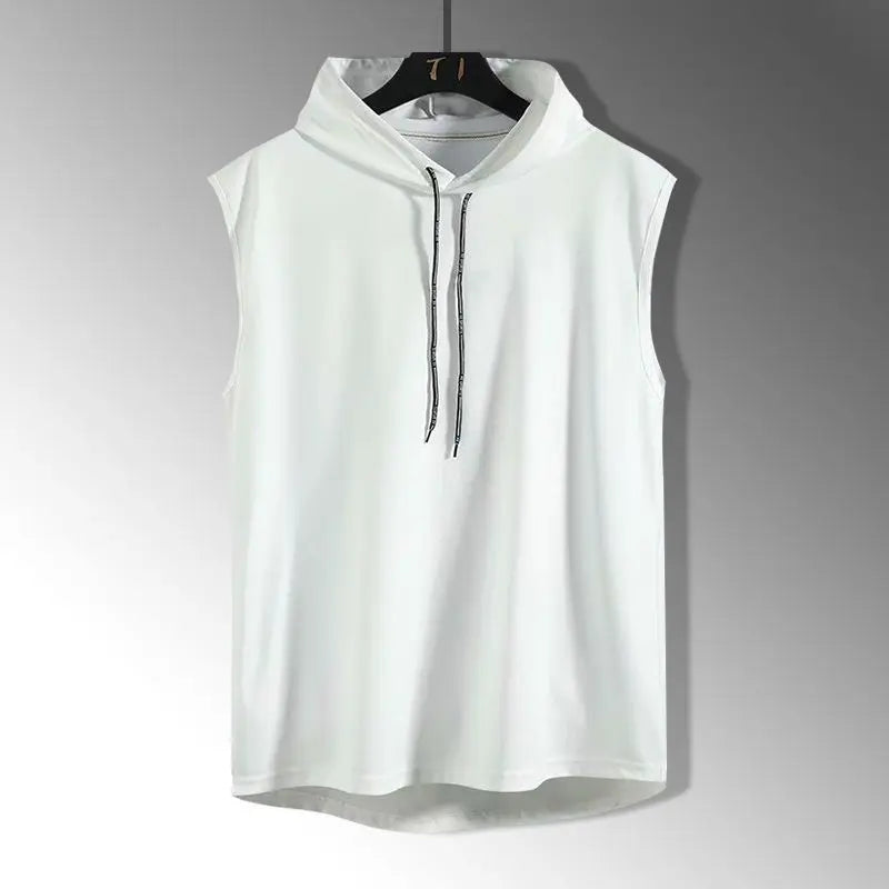Solid Color Brand New Men's Tank Tops Vest Sleeveless Tees For Male Hooded Man Vests Tops Hip Hop Men Tank Top T shirt