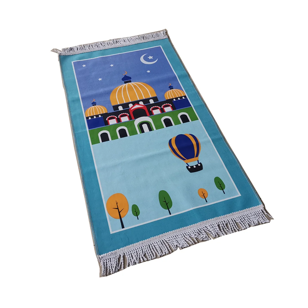Muslim Children Prayer Mat Arabic Soft Fashion Kids Prayer Rug Islamic Sejadah