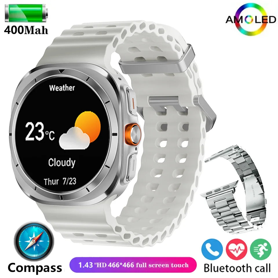 New AMOLED Smart Watch Men, Woman Blood Glucose Heart Rate Bluetooth Call NFC GPS Tracker Men Smart Watch