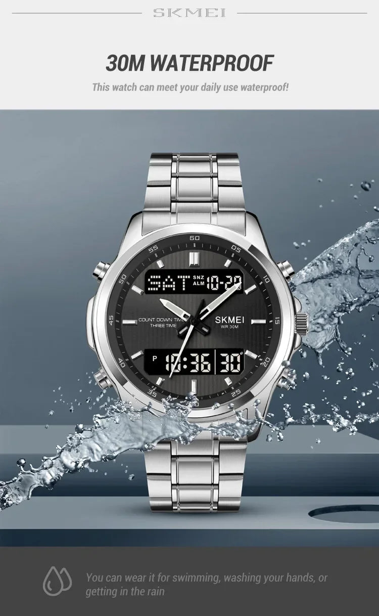 Skmei 2049 Fashion Watches Men's Watch Backlit Sport Waterproof Alarm Clock 3 Time Countdown Timer Digital Watch