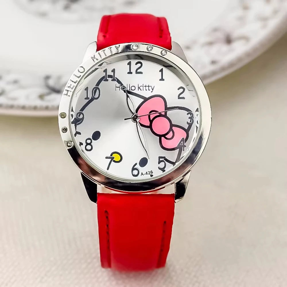 Hello Kitty Sanrio Kids Quartz Watch Women Children Casual Waterproof Kawaii Cartoon Watches Fashion WristWatch Birthday Gifts