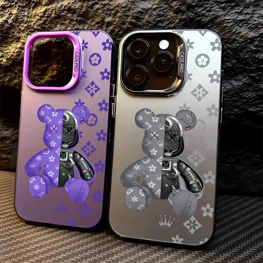 Fashion Cute Bear Phone Case for Apple iPhone 16 Protective Soft Shell