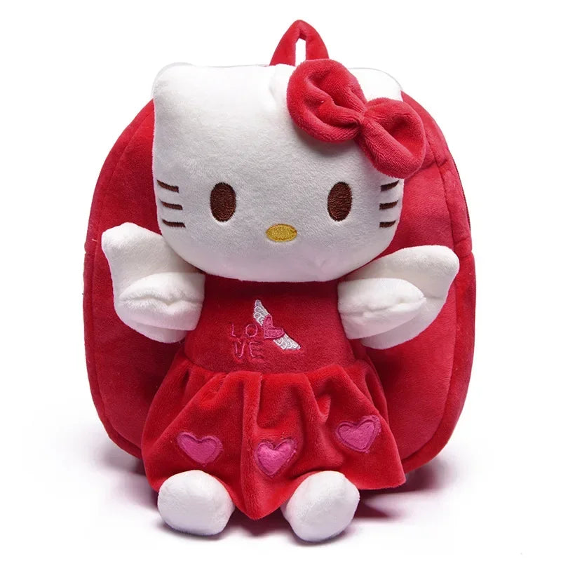 Hello Kitty KT Mickey Mouse Cat Cartoon PP Cotton Short Plush Doll Kindergarten Children Backpack Boys Girls Schoolbag