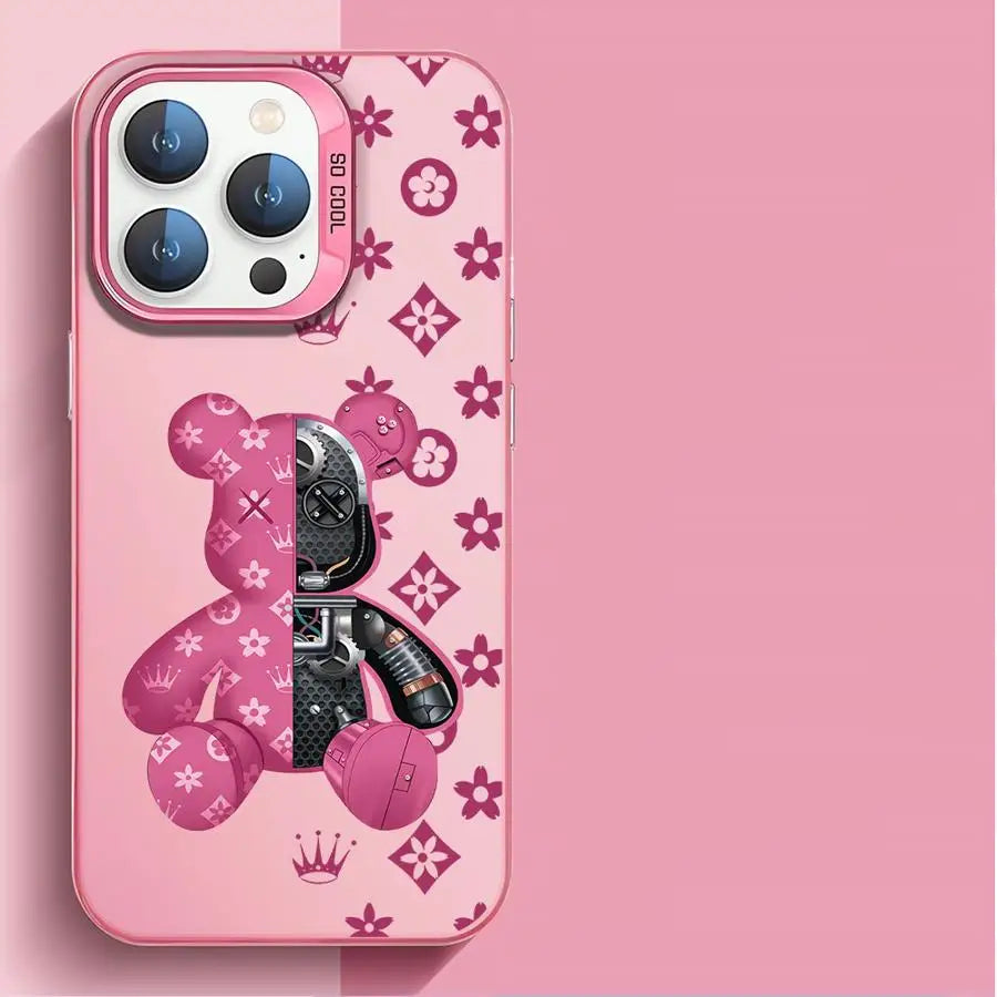 Fashion Cute Bear Phone Case for Apple iPhone 16 Protective Soft Shell