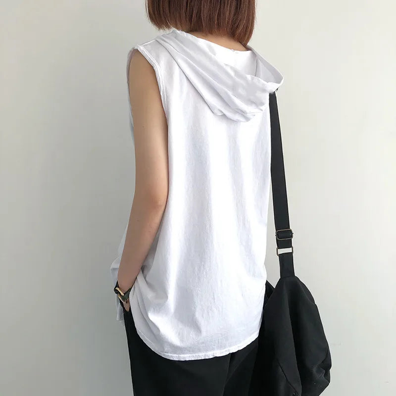 Solid Color Brand New Men's Tank Tops Vest Sleeveless Tees For Male Hooded Man Vests Tops Hip Hop Men Tank Top T shirt