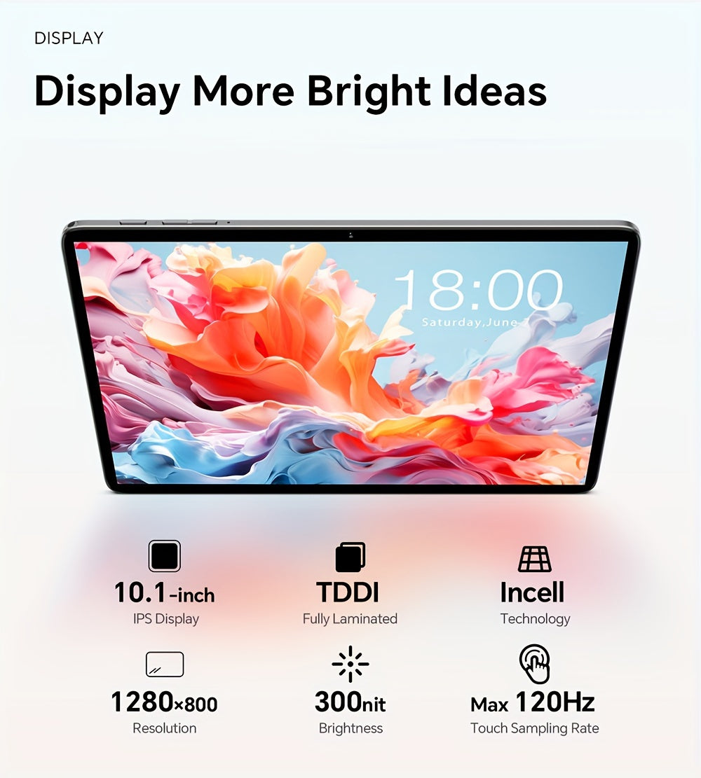 Teclast P30T Tablet 2024 Newest Android 14 10.1 Inch, 4GB RAM+128GB ROM With 1TB Expand Tablet PC, 2 In 1 Tablets With Keyboard, Teclast Case, Protective Film, Wireless Mouse, Earphones, 6000mAh Battery, 1280x800 IPS Display