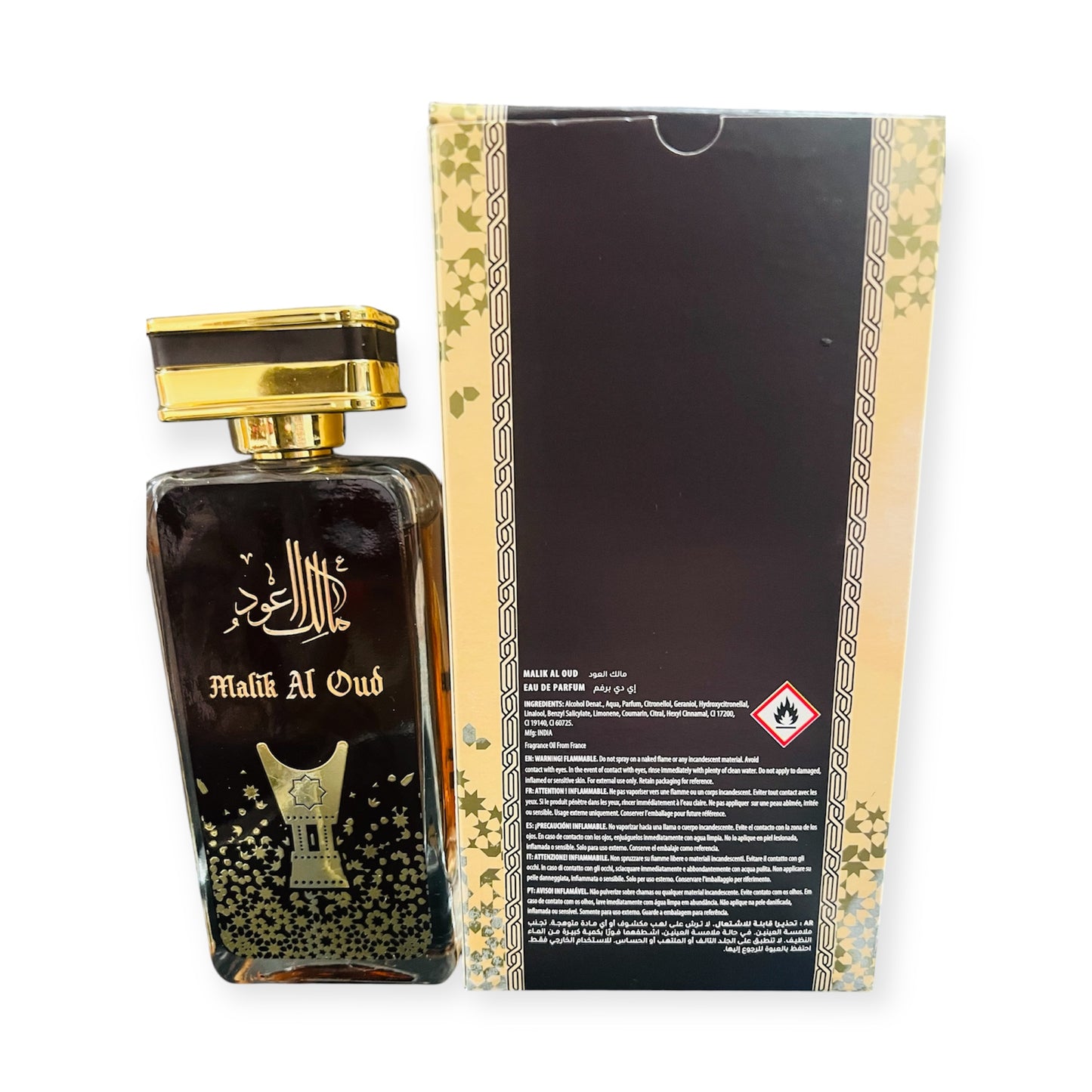 Malik al Oud Eau de Parfum 100 ml - Herrenduft Oud, warmer und würziger Duft, ideal für elegante und raffinierte Abende