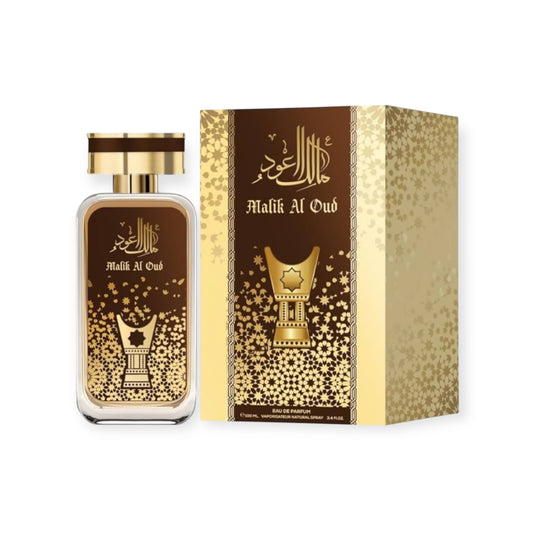 Malik al Oud Eau de Parfum 100 ml - Herrenduft Oud, warmer und würziger Duft, ideal für elegante und raffinierte Abende