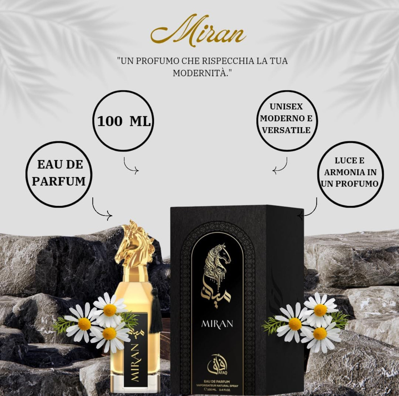 Miran Eau de Parfum 100 ml - Arabischer Uni-Parfüm, Noten von Oud und Bernstein, ein einzigartiges und raffiniertes olfaktorisches Erlebnis.