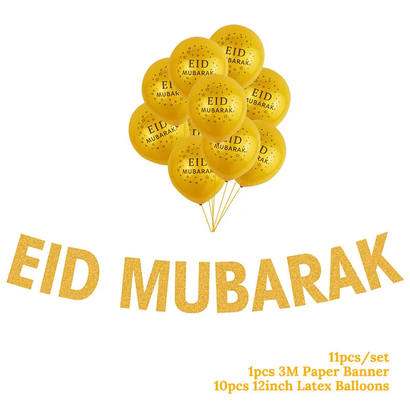 Islam Al Adha Eid Mubarak Banner  Balloons  Kareem Ramadan Decoration For Home Islam Muslim Event Party Supplies