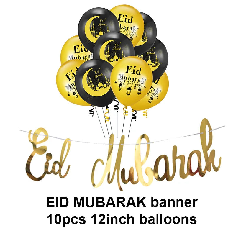 Islam Al Adha Eid Mubarak Banner  Balloons  Kareem Ramadan Decoration For Home Islam Muslim Event Party Supplies