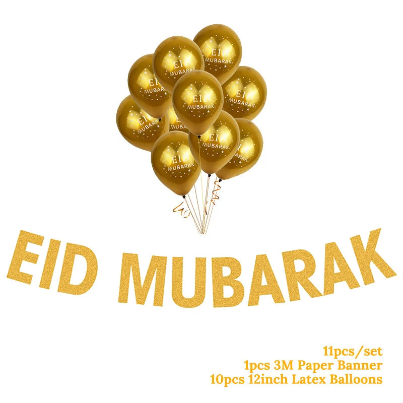 Islam Al Adha Eid Mubarak Banner  Balloons  Kareem Ramadan Decoration For Home Islam Muslim Event Party Supplies