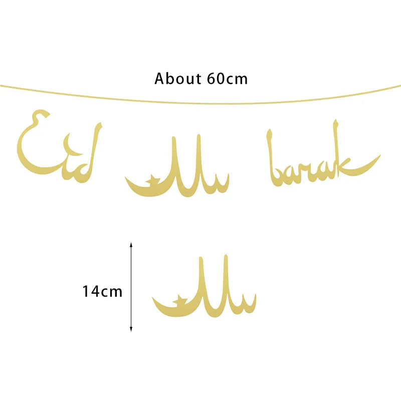 Islam Al Adha Eid Mubarak Banner  Balloons  Kareem Ramadan Decoration For Home Islam Muslim Event Party Supplies