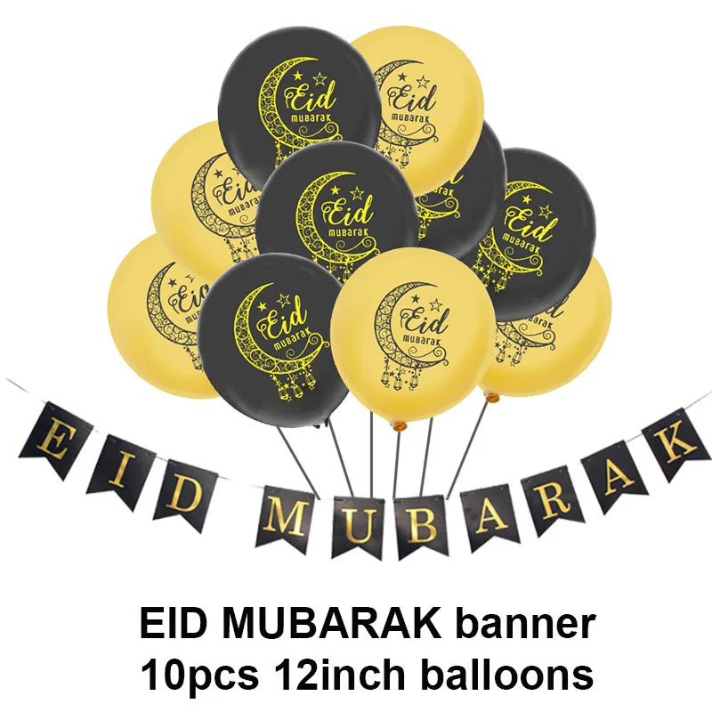 Islam Al Adha Eid Mubarak Banner  Balloons  Kareem Ramadan Decoration For Home Islam Muslim Event Party Supplies