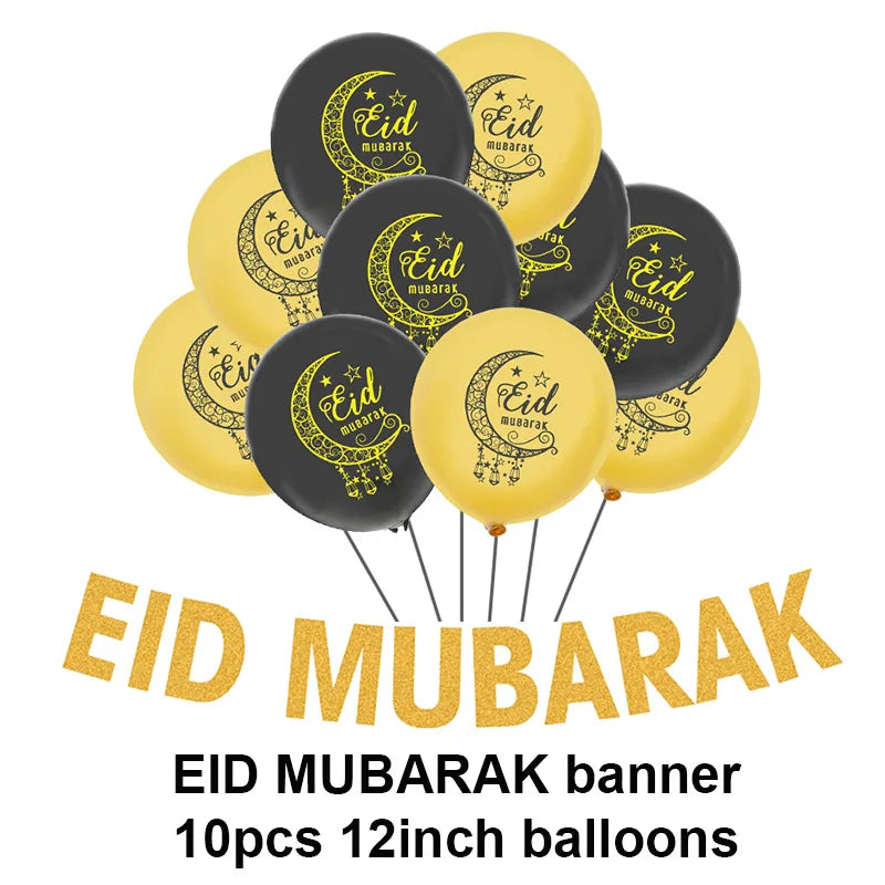 Islam Al Adha Eid Mubarak Banner  Balloons  Kareem Ramadan Decoration For Home Islam Muslim Event Party Supplies