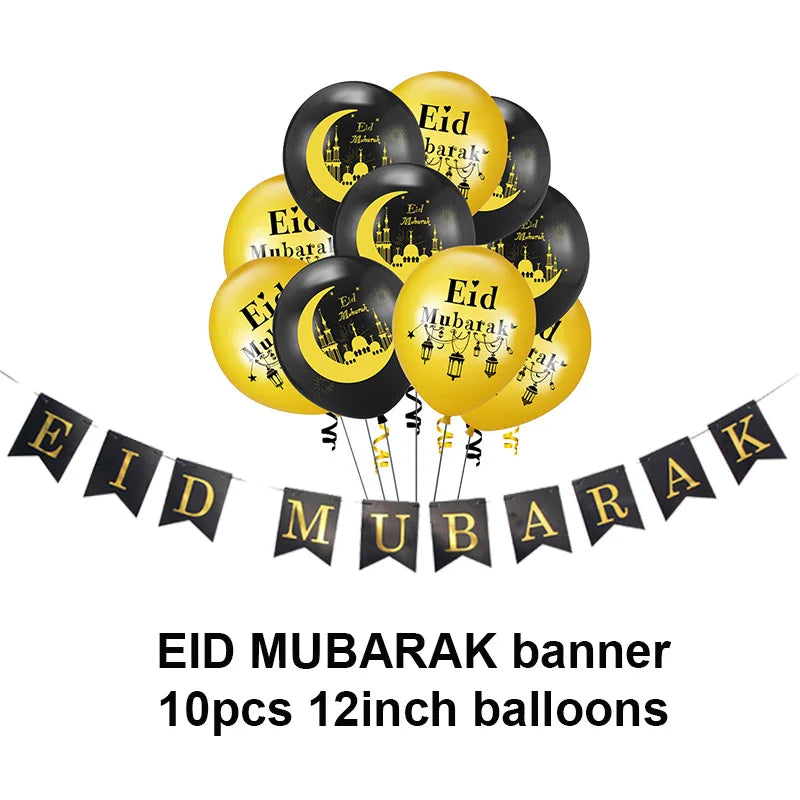 Islam Al Adha Eid Mubarak Banner  Balloons  Kareem Ramadan Decoration For Home Islam Muslim Event Party Supplies